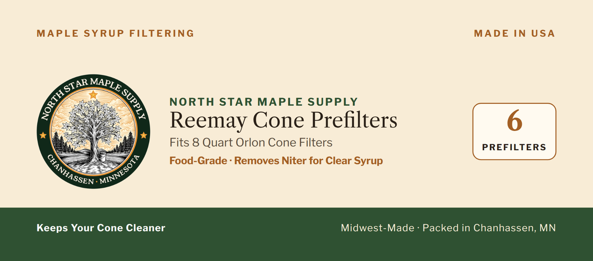 6 Pack Reemay Cone Prefilters for Maple Syrup | Food-Grade Spunbond Polyester | Fits 8 Quart Orlon Cone Filters