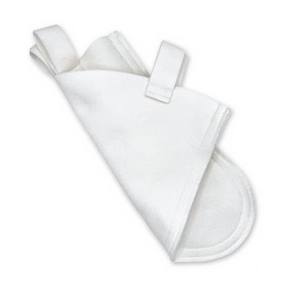 Orlon maple syrup cone filter folded, showing sewn seams and hanging loops
