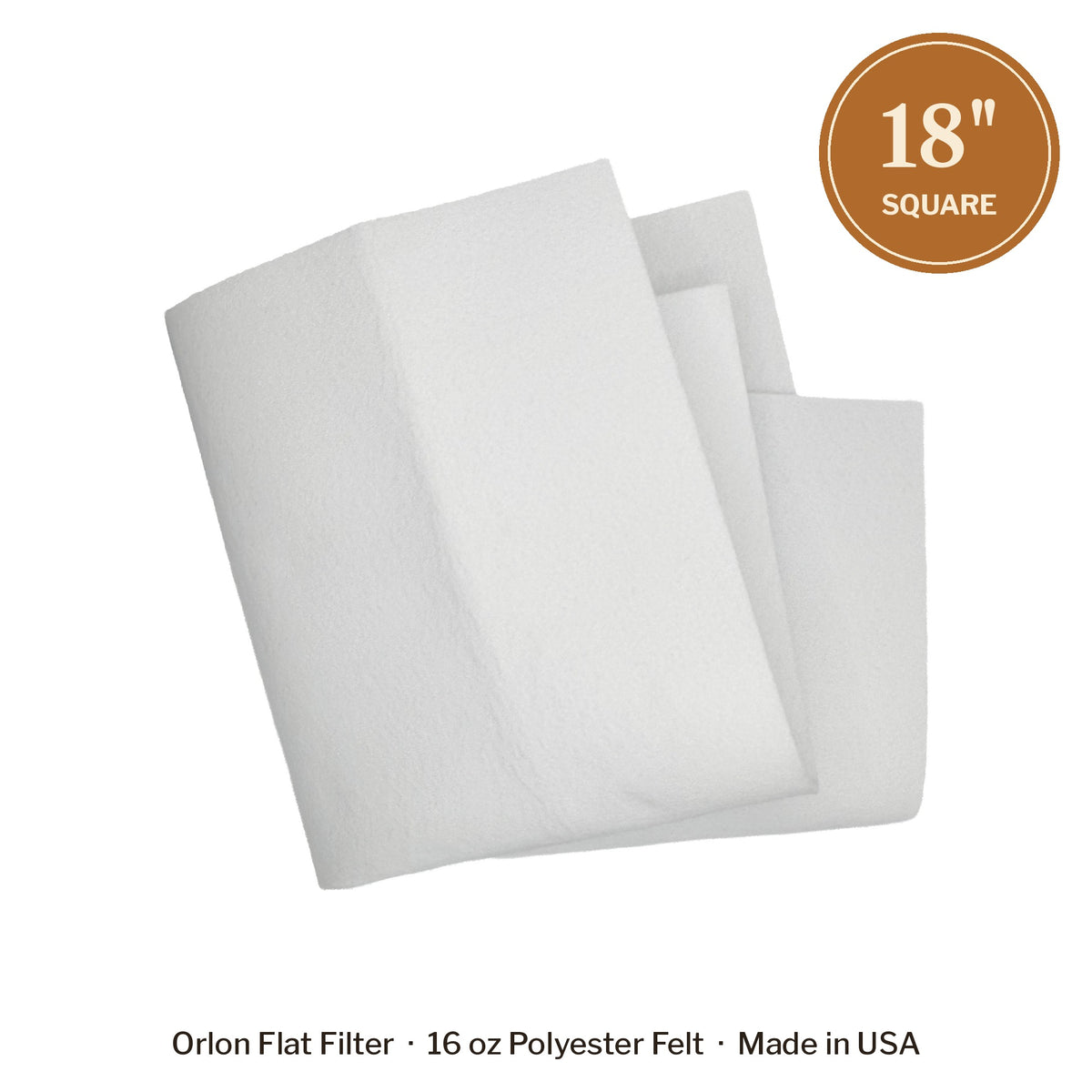North Star Maple Supply 18 x 18 inch Orlon flat filter for maple syrup, 16 oz polyester felt, folded on white
