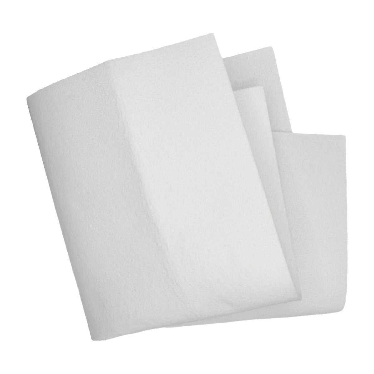 18 x 18 inch Orlon polyester felt flat filter folded on a white background