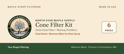 North Star Maple Supply cone filter kit package header card