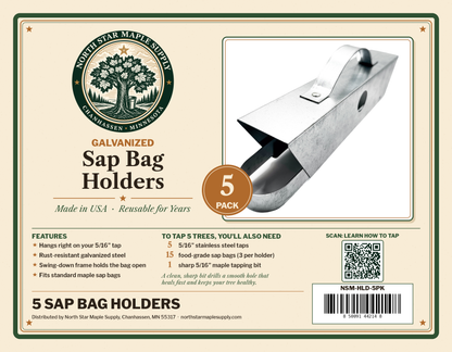 North Star Maple Supply 5 pack sap bag holder box label